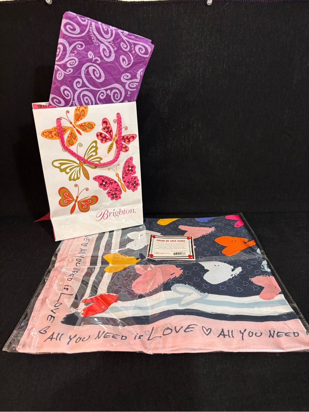 NWT Brighton Color of Love Scarf Hearts Designer Tom Clancy Aasha Ramdeen